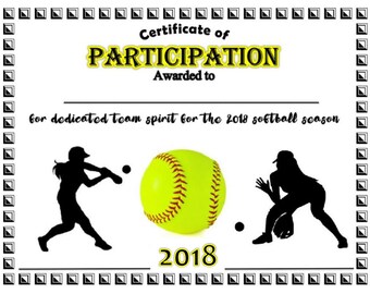 softball print etsy free softball certificates to print