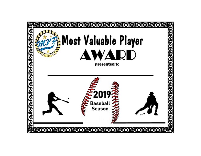Item038 2020 Mvp Baseball Sports Certificate Digital Etsy