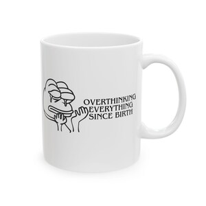 Trauriger Frosch Keramiktasse, lustiges Geschenk für Kaffeeliebhaber, einzigartige Tasse für Geburtstage oder Einweihungsfeier, Optionen 11oz und 15oz