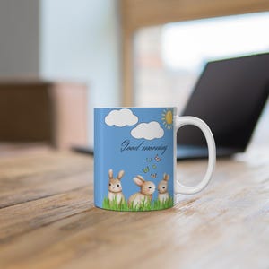 Häschenbecher, Osterkaffeetasse, Kaninchen-Teebecher, niedliches Tier-Trinkgefäß, Frühlingsgeschenkidee