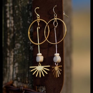 Geweih Ohrringe, Boho Ohrringe, Festival Ohrringe, Montana Made Schmuck, Geweih Schmuck, Boho Schmuck, Gold Ohrringe, 70er Jahre inspirierter Schmuck