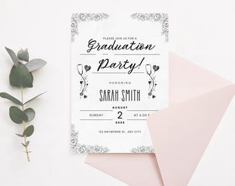 Graduierung der Krankenpflege Einladung Vorlage | RN Party einladen digitaler Download