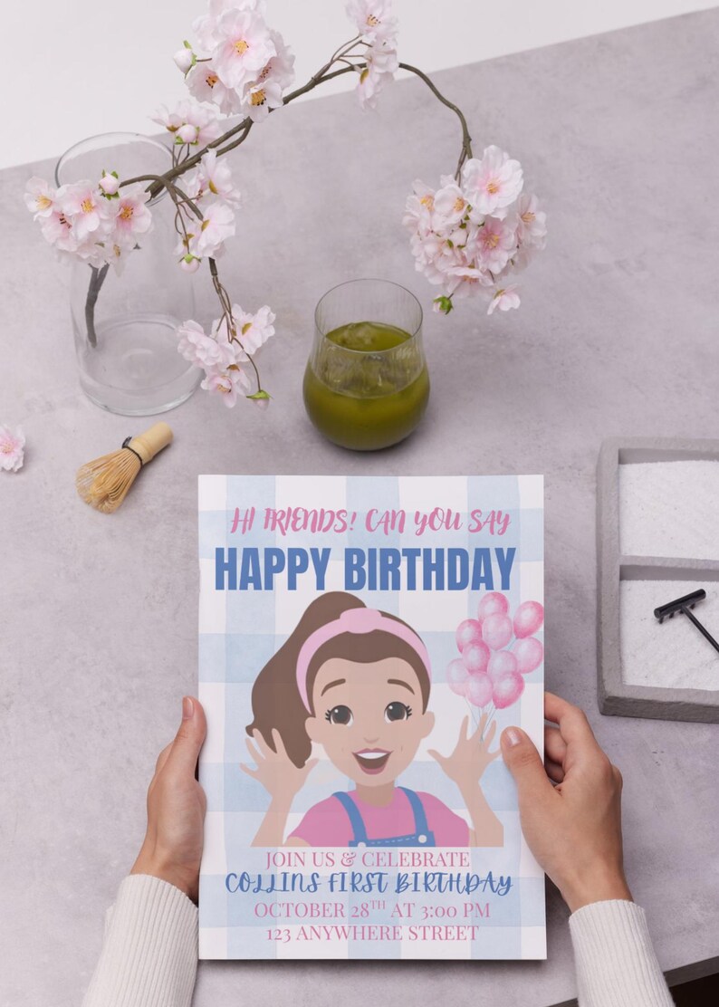 Miss Rachel Birthday Invitation- Hi Friends Can You Say Happy Birthday ...