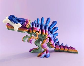 Spinosauro scheletrico articolato – Modello di dinosauro stampato in 3D con ossa