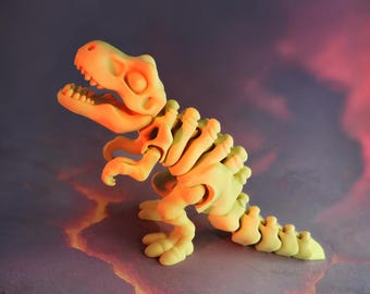 Gelede skelet-T-Rex | 3D-geprint beweegbaar dinosaurusspeelgoed | Leuke bureaudisplay