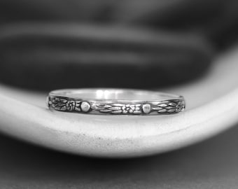 Celestial Wedding Band, Sterling Silver Star Wedding Ring, Outer Space Ring, Thin Space Band Ring | Moonkist Designs