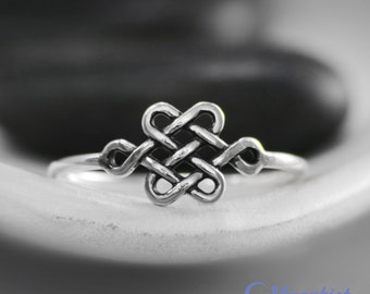 Sterling Silver Celtic Ring, Simple Promise Ring, Dainty Pinky Ring, Silver Pinkie Ring | Moonkist Designs