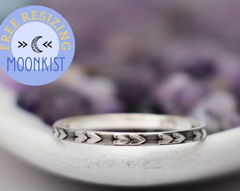 Tiny Sterling Silver Heart Band, Simple Heart Ring for Women, Delicate Pinky Ring, Friendship Ring, Romantic Gift for Her | Moonkist Designs