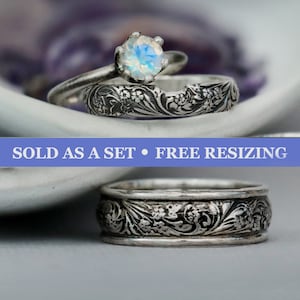 Unique wedding ring sets his and hers shop