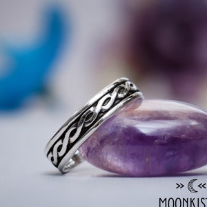 Celtic Infinity Wedding Band, Sterling Silver Braided Wedding Ring, Celtic Mens Wedding Band  | Moonkist Designs