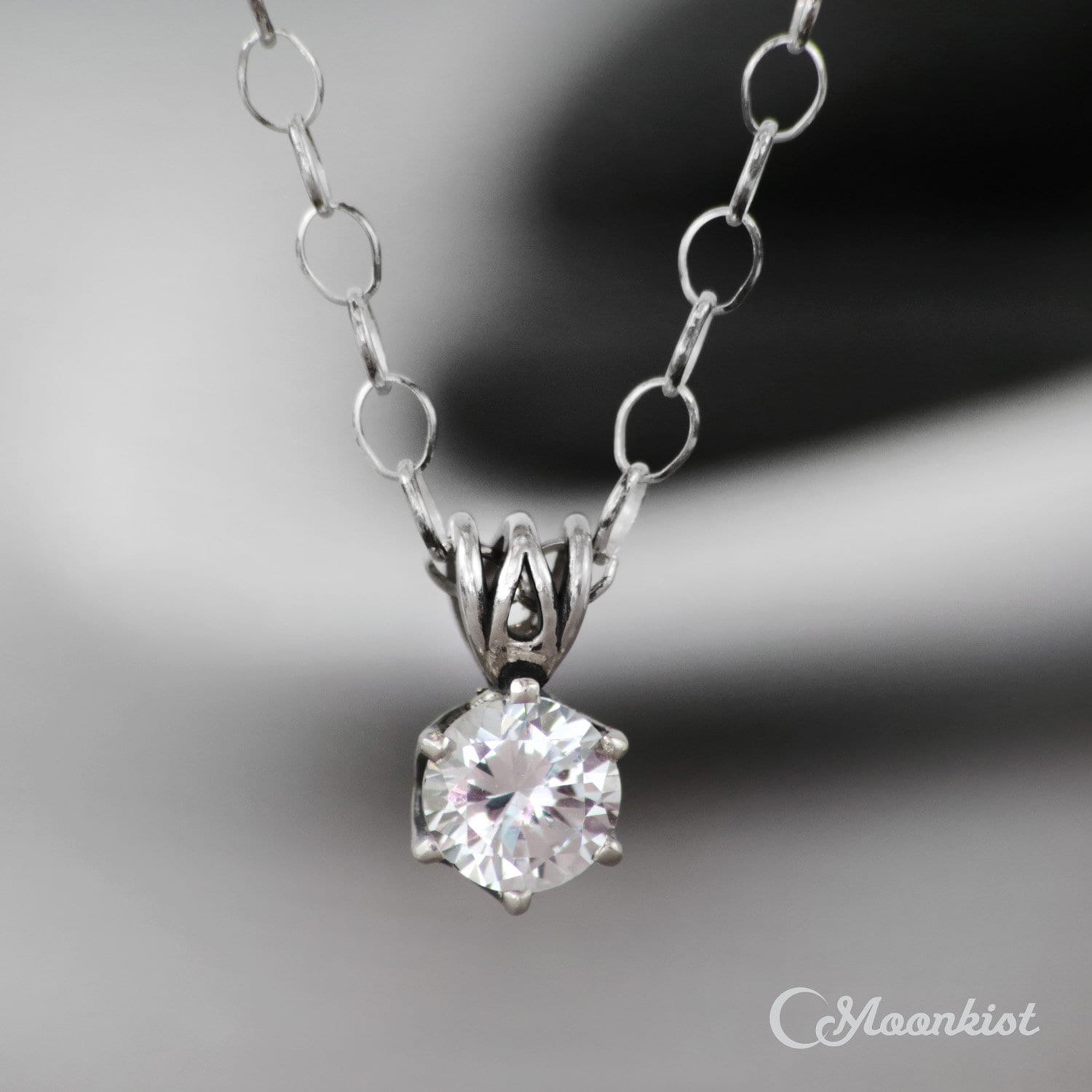 White sapphire shop solitaire necklace