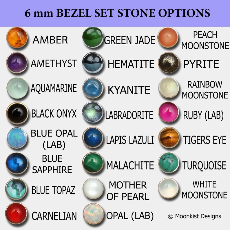 Moonkist 6 mm Bezel Set Stone Options