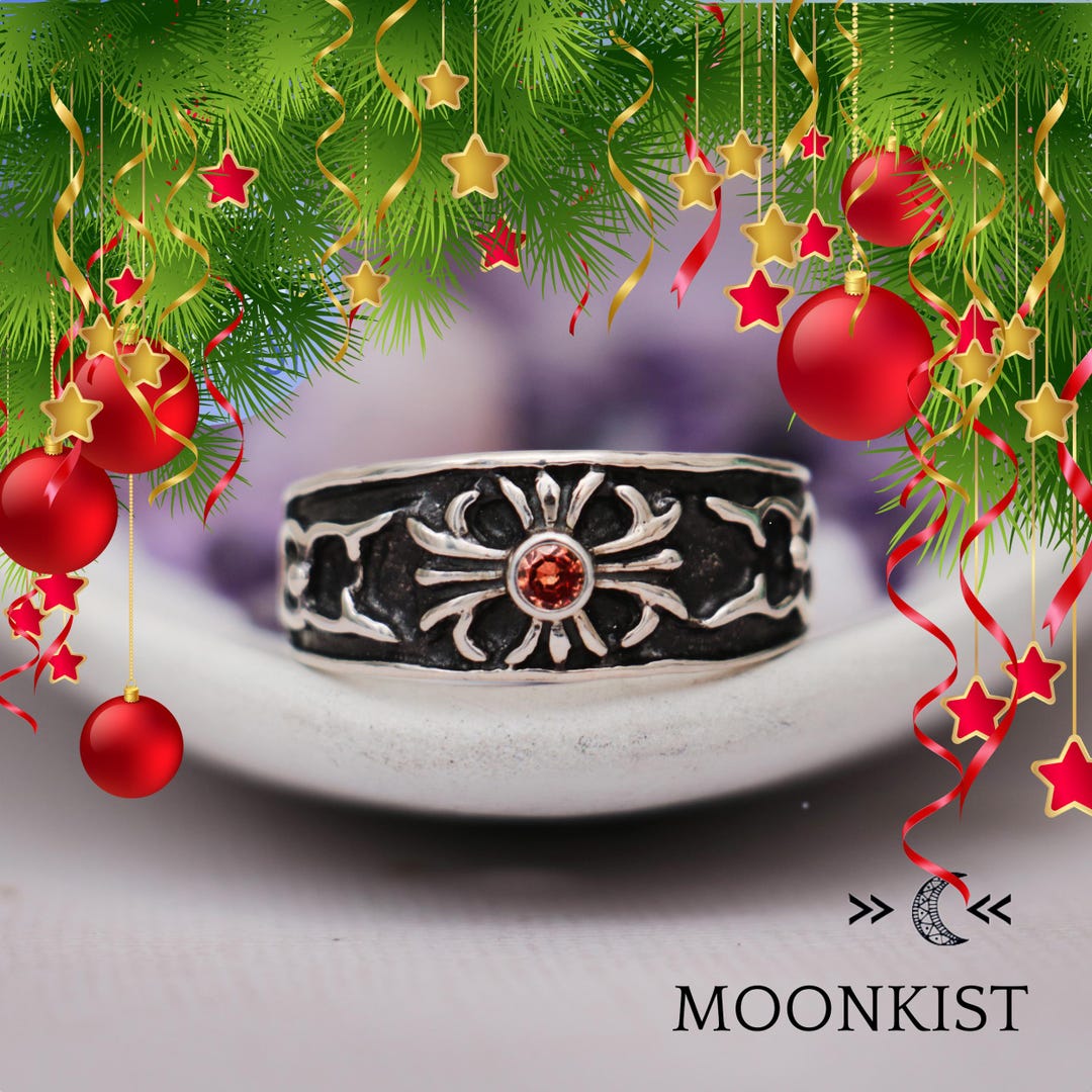 Gothic Medieval Cross Ring, Sterling Silver Mens Engagement Ring ...