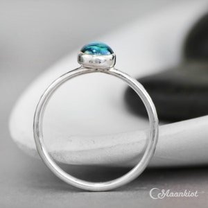 Simple Blue Topaz Promise Ring, Sterling Silver Blue Topaz Stacking ...
