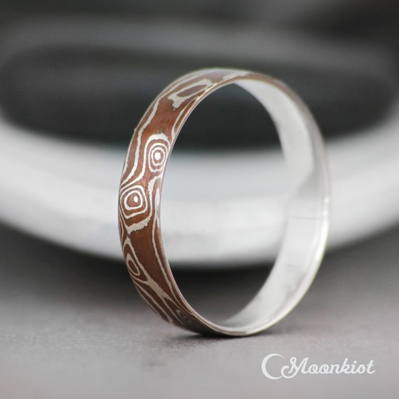 Mens Wedding Band, Mokume Gane Ring | Moonkist Designs