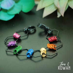 Colorful link bracelet for men and women, lgbtq pride bracelet, gay pride bracelet, handmade unisex equality bracelet | Moonkist Designs