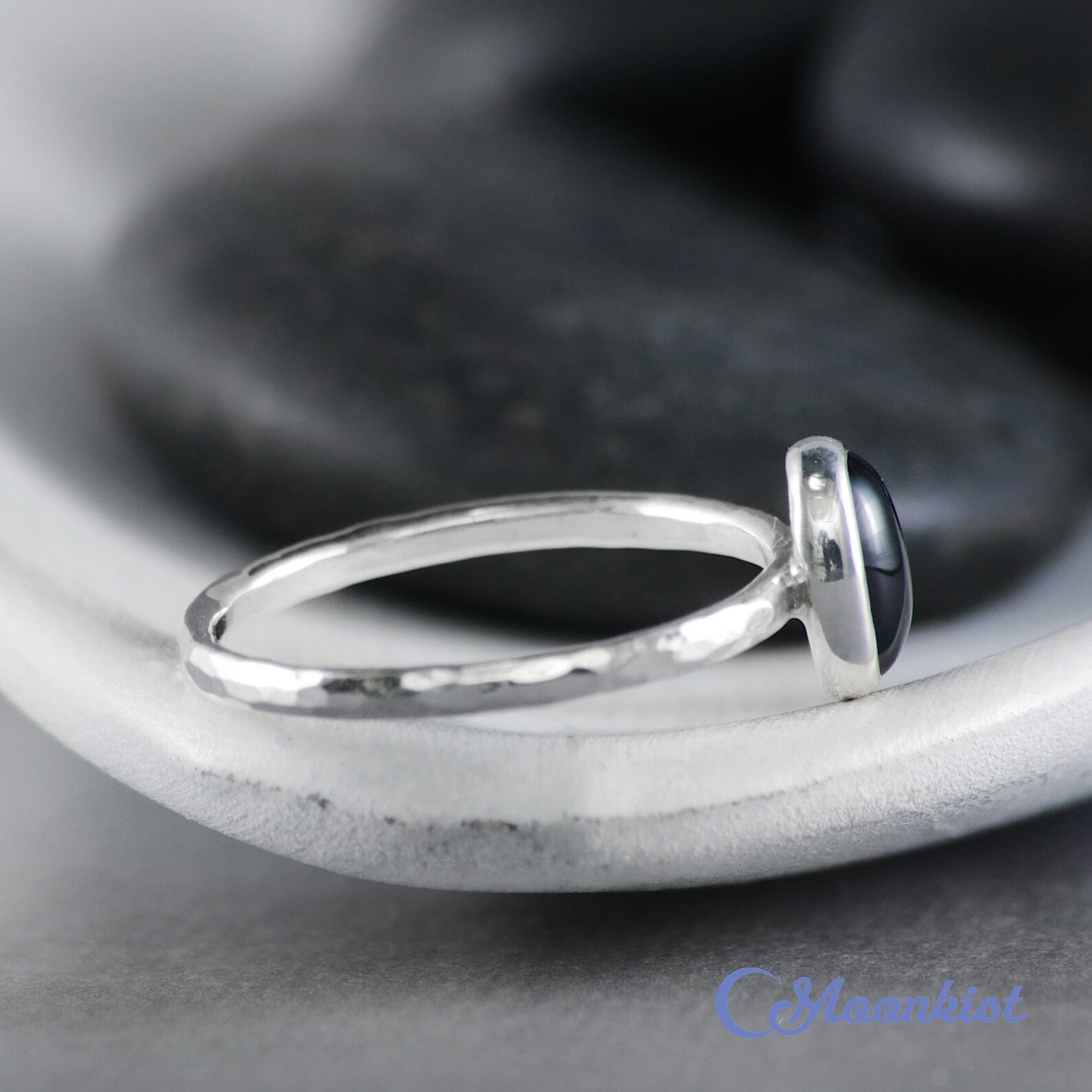 Dainty Oval Black Onyx Promise Ring Sterling Silver Onyx Etsy