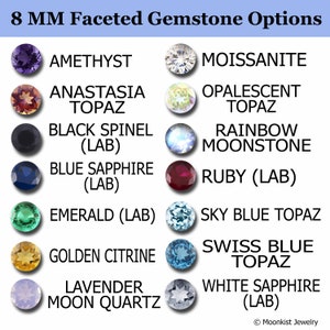 Moonkist 8 mm Faceted Gemstone Options