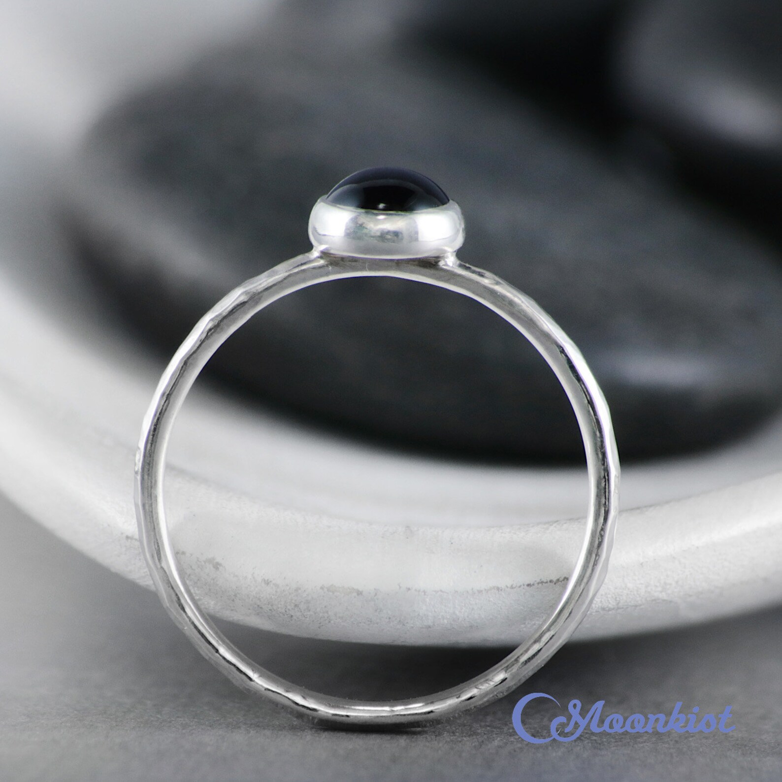 Dainty Oval Black Onyx Promise Ring Sterling Silver Onyx Etsy