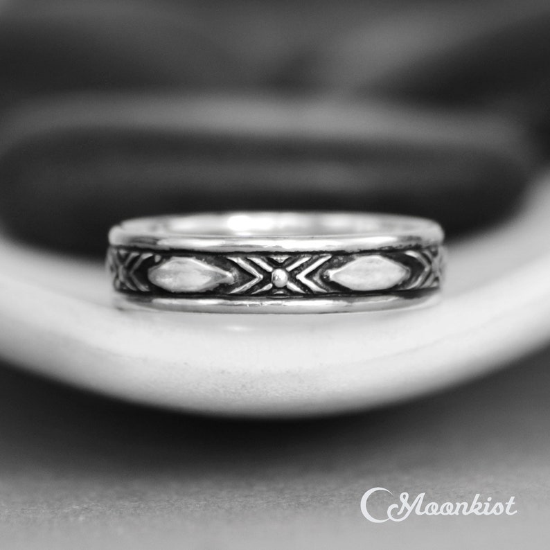 Western Wedding Band for Men Sterling Silver Cowboy Wedding Etsy