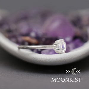 Vintage-Style Bridal Ring, Sterling Silver Lavender Quartz Gemstone Engagement Ring, Solitaire Wedding Ring Moonkist Designs image 4