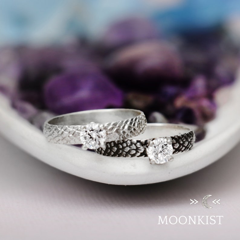 Womens Dragon Engagement Ring Sterling Silver Dragon Ring Etsy