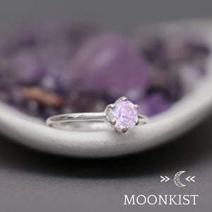 Vintage-Style Bridal Ring, Sterling Silver Lavender Quartz Gemstone Engagement Ring, Solitaire Wedding Ring Moonkist Designs image 3