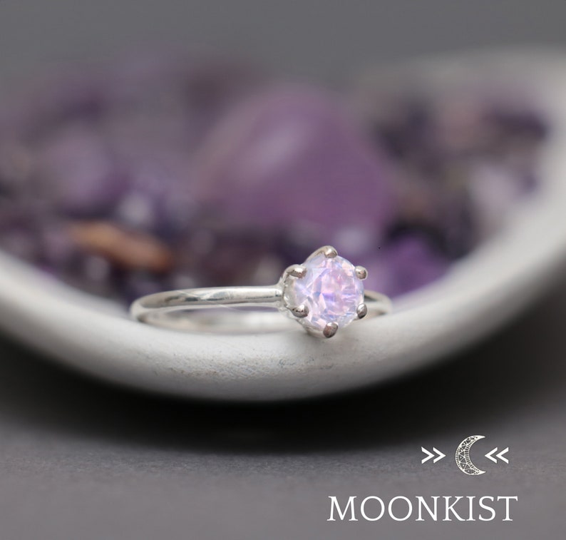 Vintage-Style Bridal Ring, Sterling Silver Lavender Quartz Gemstone Engagement Ring, Solitaire Wedding Ring Moonkist Designs image 3