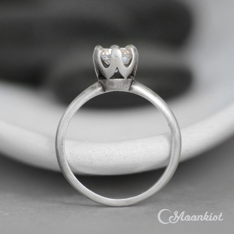 Moissanite Wedding Ring Diamond Alternative Engagement Ring Tiara Ring Moissanite Crown Engagement Ring Sterling Silver Crown Ring