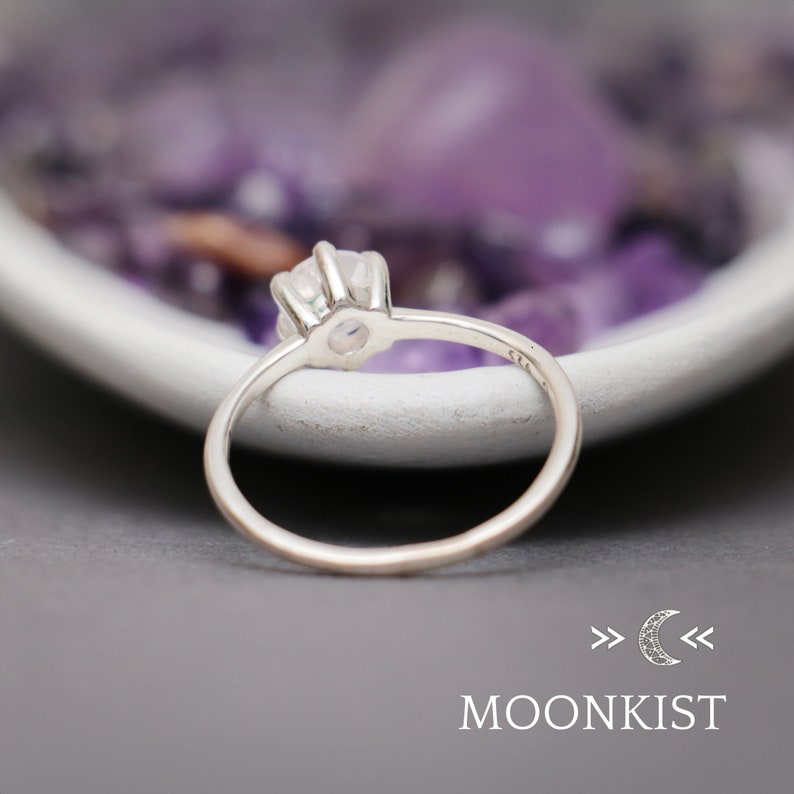 Vintage-Style Bridal Ring, Sterling Silver Lavender Quartz Gemstone Engagement Ring, Solitaire Wedding Ring Moonkist Designs image 6