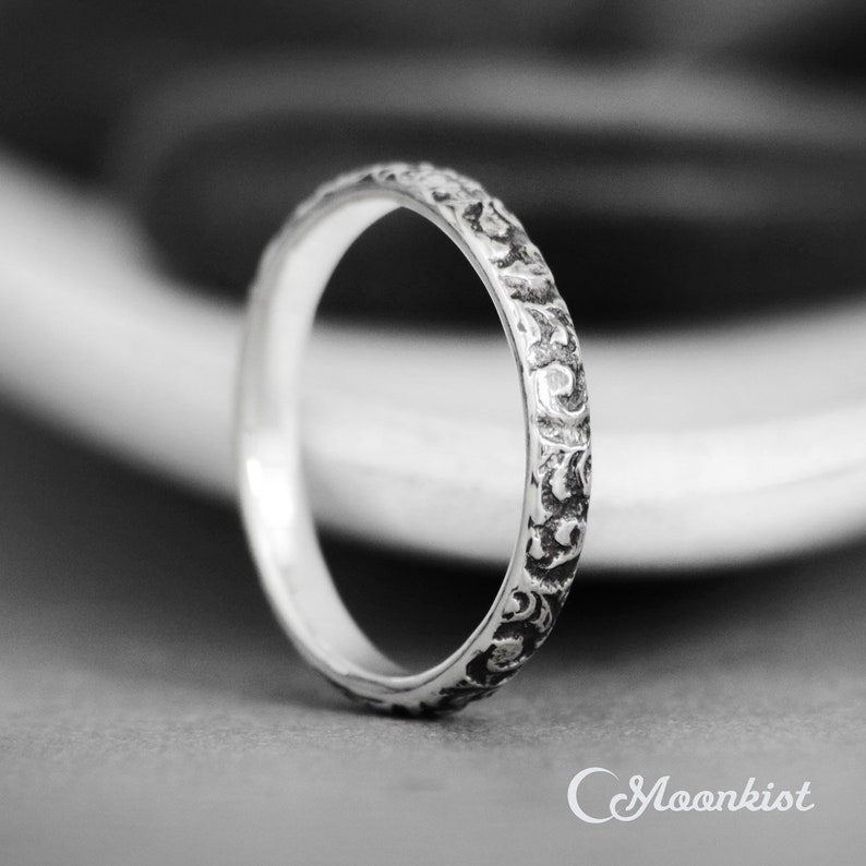 Narrow Womens Wedding Band Sterling Silver Wedding Band Etsy