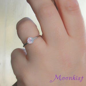 Hand Picture - Vintage-Style Bridal Ring, Sterling Silver Lavender Quartz Gemstone Engagement Ring, Solitaire Wedding Ring | Moonkist Designs