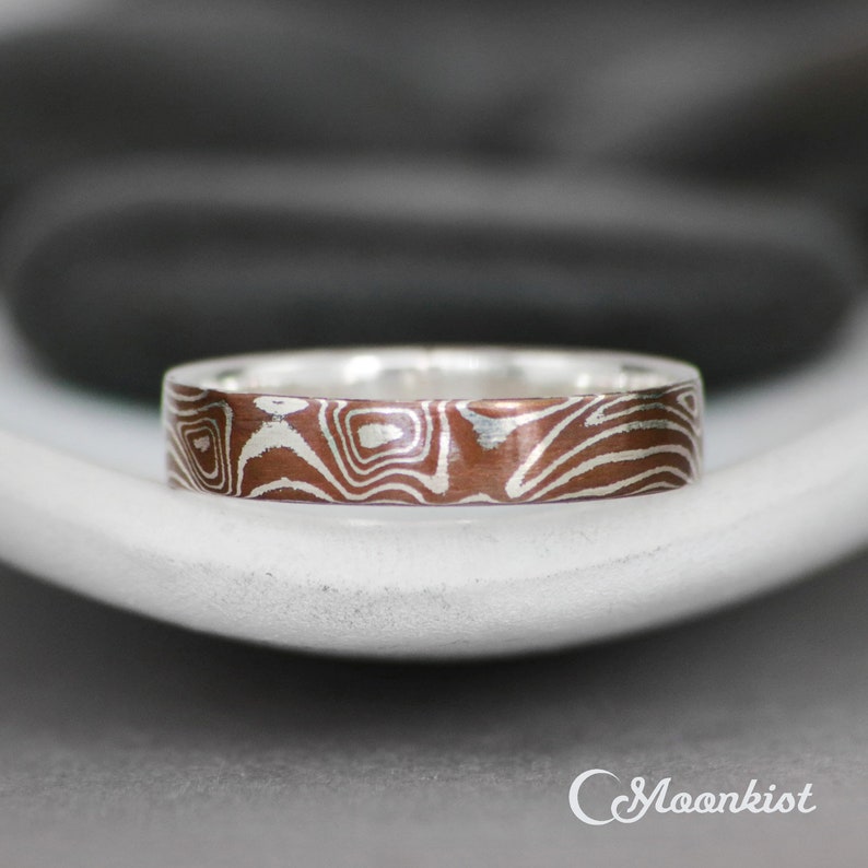 Mens Wedding Band, Mokume Gane Ring | Moonkist Designs