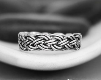 Braided Wedding Band, Sterling Silver Celtic Wedding Band, Unique Wedding Ring for Women | Moonkist Designs