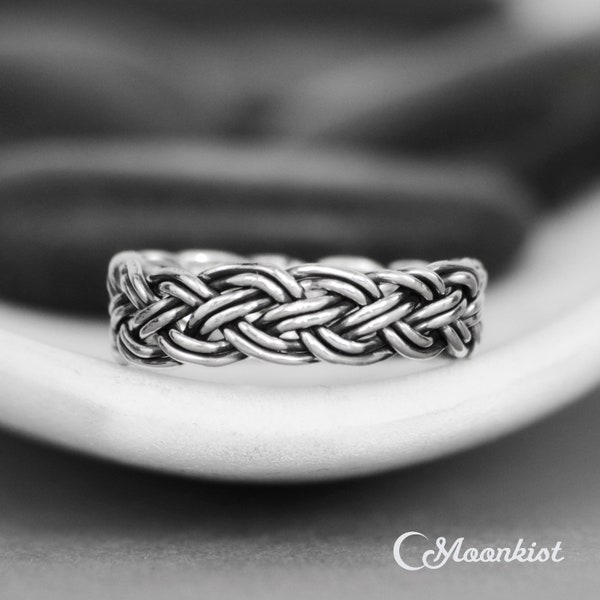 Braided Wedding Band, Sterling Silver Celtic Wedding Band, Unique Wedding Ring for Women | Moonkist Designs