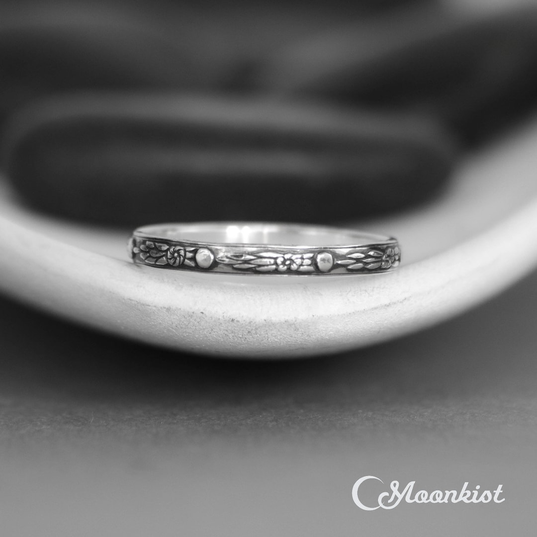 Celestial Wedding Band, Sterling Silver Star Wedding Ring, Outer Space