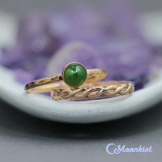 Stackable jade ring best sale