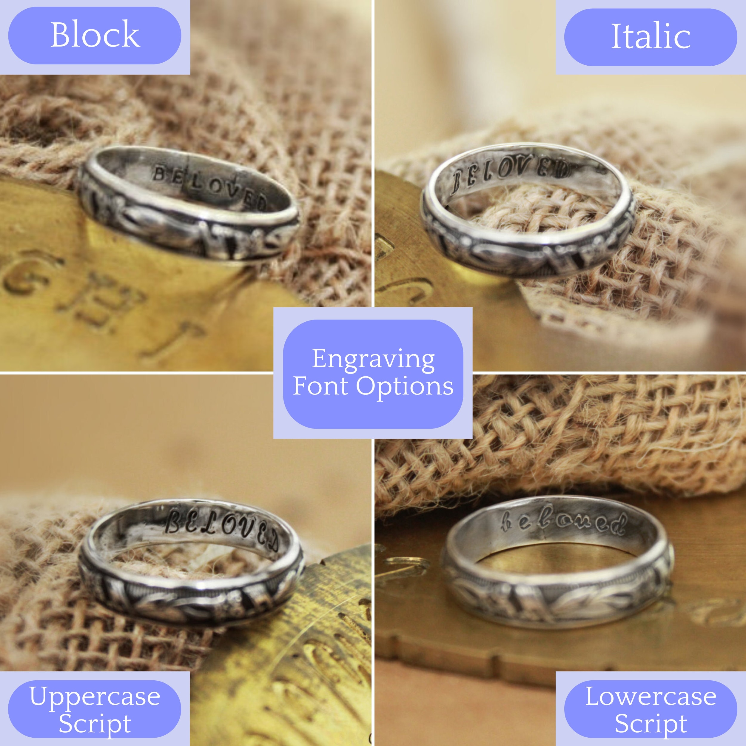 Bushcraft Coltello Anello Nuziale Mimetico Per Uomo In Titanio Argento - Design Foresta/quercia/muschio, Larghezza 8mm O 6mm Anello Quercia Muschio - Foto 2