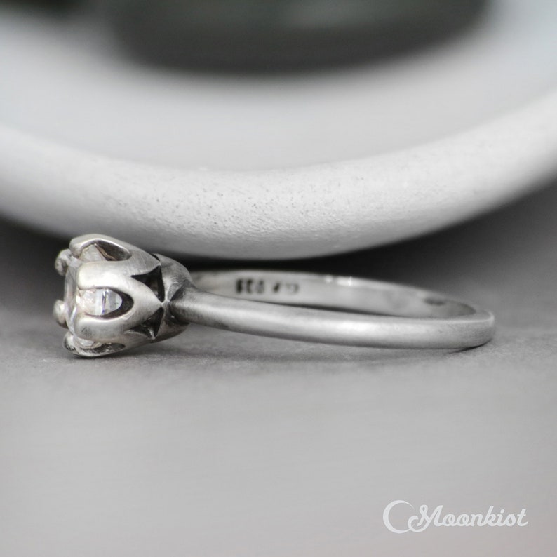 Moissanite Wedding Ring Diamond Alternative Engagement Ring Tiara Ring Moissanite Crown Engagement Ring Sterling Silver Crown Ring