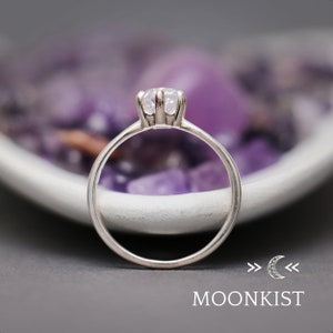 Vintage-Style Bridal Ring, Sterling Silver Lavender Quartz Gemstone Engagement Ring, Solitaire Wedding Ring Moonkist Designs image 5