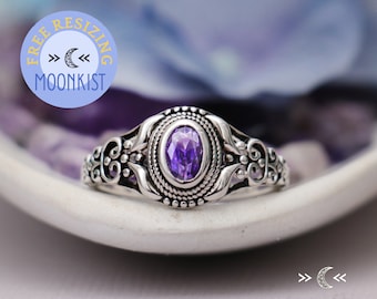 Unique High School Class Ring, Sterling Silver Graduation Ring, Graduation Gift for Her, Oval Promise Ring | Moonkist Designs