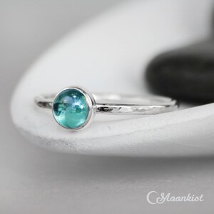 Simple Blue Topaz Promise Ring, Sterling Silver Blue Topaz Stacking ...