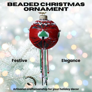 Omslagpatroon kerstboomornament met kralen – pdf-zelfstudie kerstkralen