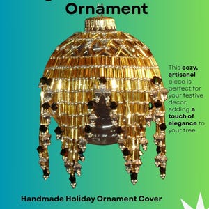 Christmas Ornament pattern handmade ornament instructions seed bead project Holiday decor beading