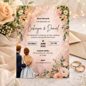 Editable Floral Wedding Invitation Template | Elegant Botanical Arch (Digital Download)
