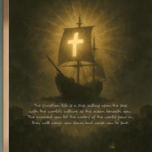 Christian Ship of Faith | Bible Verse Wall Art | Inspirational Christian Digital Download | Religious Home Decor