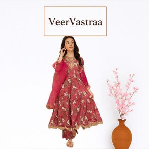 Girls Embroidered Floral Gown Set with Dupatta | Wedding & Festive Wear | Digital Print Ethnic Dress for Girls | 3 to 15 Years
