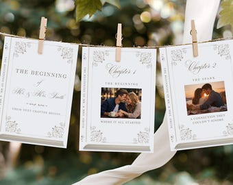 Her Next Chapter Bridal Shower Banner, Storybook Bridal Shower Banner, New Chapter Begins Banner, Customizable Photo Banner Digital Download