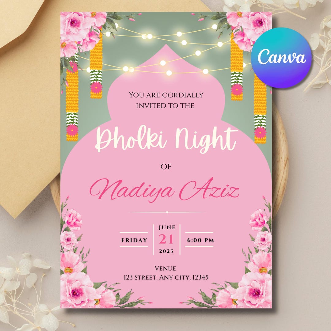 Mayoon Card Sample Dholki Invitation Video Template Card, Mehndi Sangeet Invitation ...