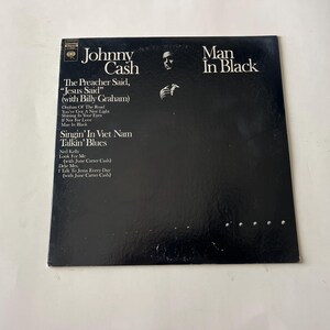 Johnny Cash Man In Black Vinyl Record LP C 30550 Columbia Records 1971 Record Sale (Read Description)